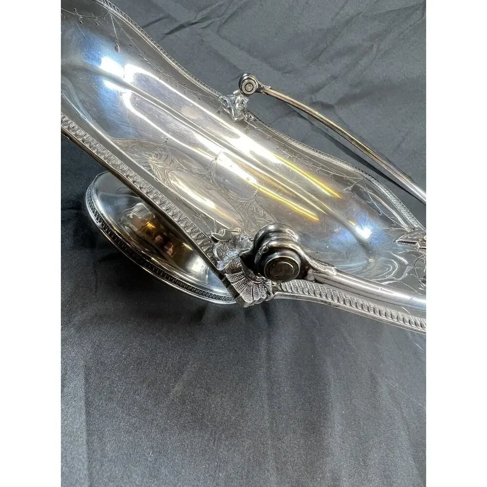 Antique ~18’-19’ Vintage Triple Silverplated Hall elton & CO Treble Plate Tray